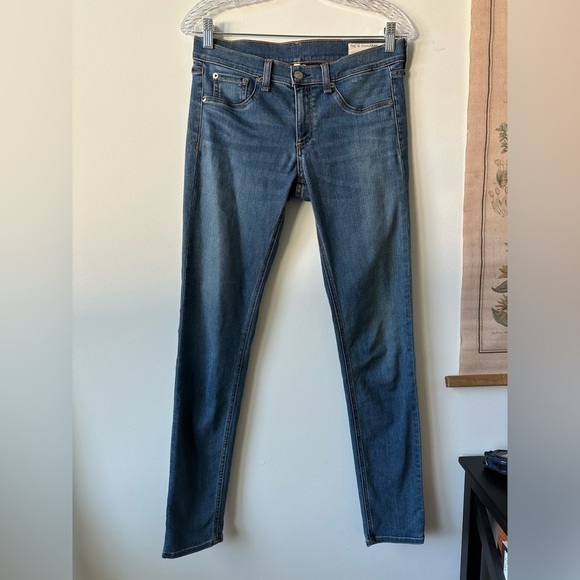 Rag & Bone Slim Skinny Mid Rise Clean Euston Jean Blue 28 - Picture 1 of 9